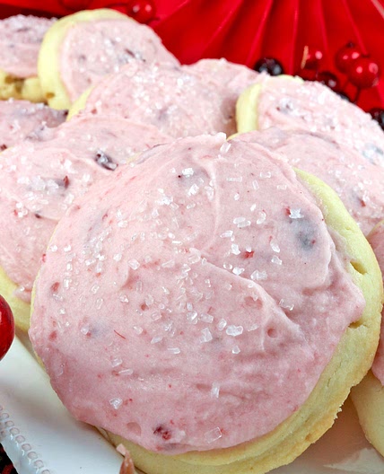 Christmas Meltaways with Cranberry Frosting