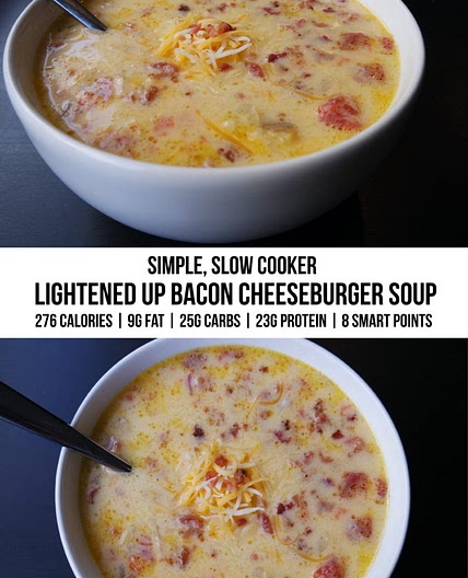 Healthy Bacon Cheeseburger Soup