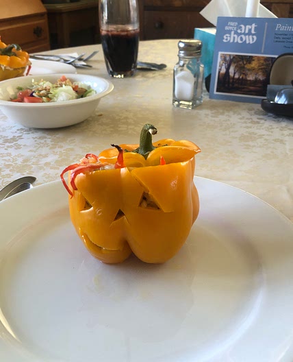 Stuffed Jack-O-Lantern Bell Peppers