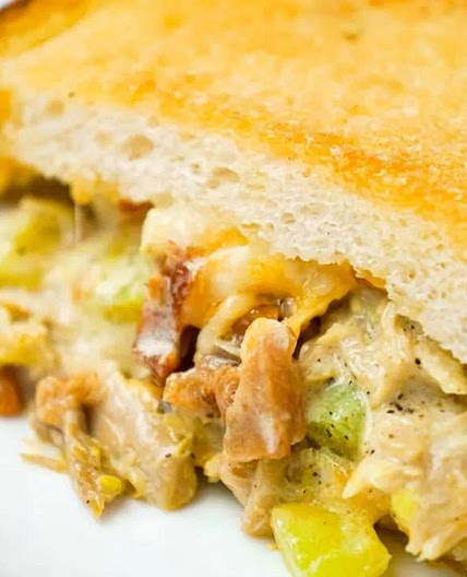 Dill Pickle Chicken Grilled Cheese Casserole