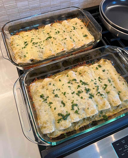 Cami’s verde creamy chicken enchiladas 