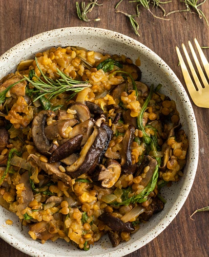 Linsen-Pilz Risotto