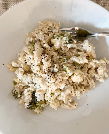 Baked Broccoli cauli feta pasta 