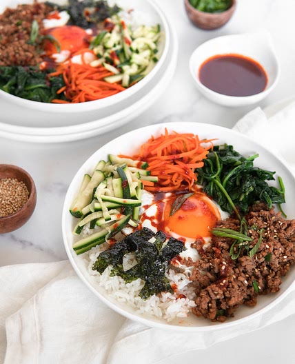 Low FODMAP Bibimbap (Ground Beef) - No Refined Sugar & Gluten Free