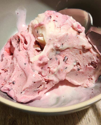 Lemon Curd & Goat Cheese Frozen Yogurt with Blueberries