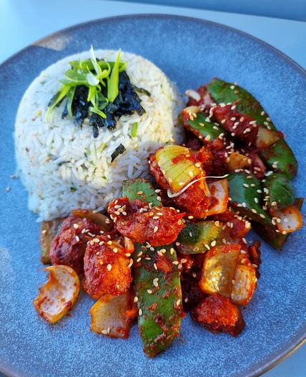 Korean crispy kimchi chicken