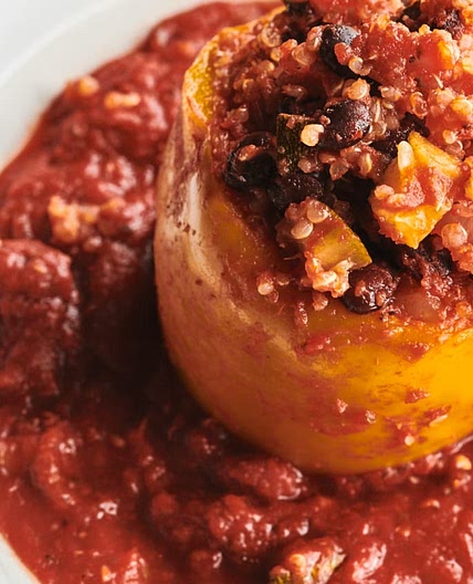 Slow Cooker Stuffed Peppers in Marinara Sauce