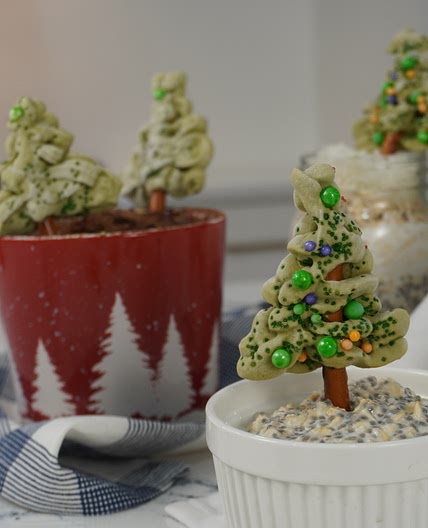 Healthy Christmas Dessert - Matcha Christmas Tree
