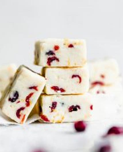 Cranberry Orange White Chocolate Fudge