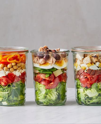 Mason Jar Chopped Greek Salad