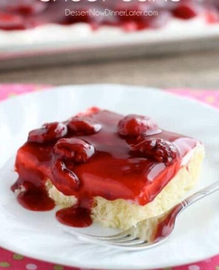 Raspberry Shortcake Sheet Cake