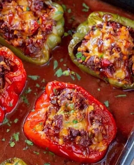 BBQ Beef Stuffed Peppers