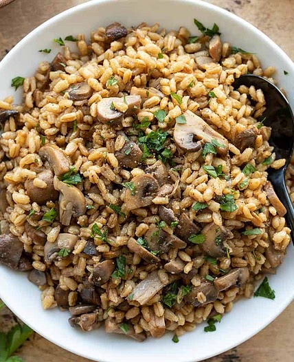 Baked Barley with Mushrooms