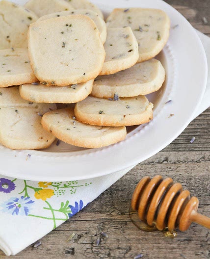 Honey Lavender Shortbread Cookies