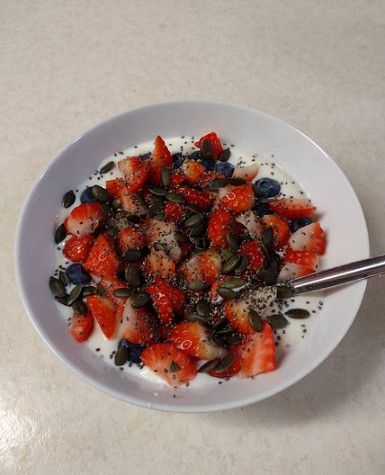Soy yogurt with berries