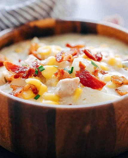 Instant Pot Chicken Potato Corn Chowder with Bacon (Pressure Cooker Recipe)