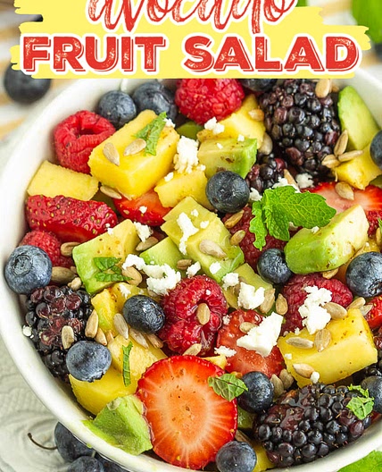 Avocado & Fruit Salad with Cranberry Vinaigrette