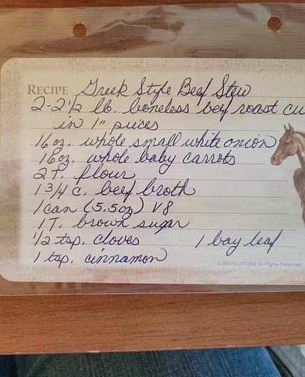 GREEK STYLE BEEF STEW