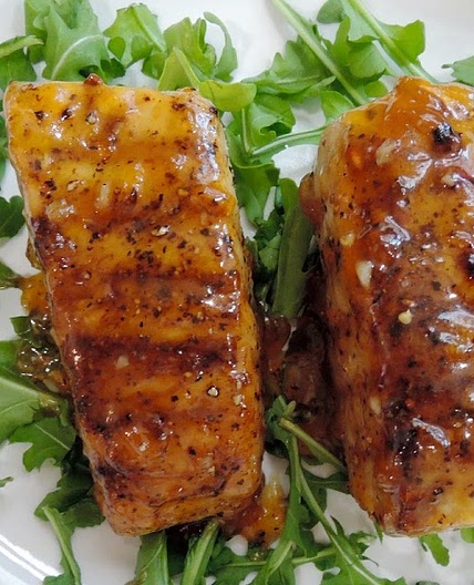 Grilled Opah (Moonfish) with Apricot-Lemon Glaze
