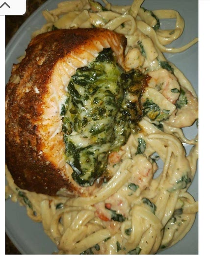 Spinach Stuffed Blackened Salmon