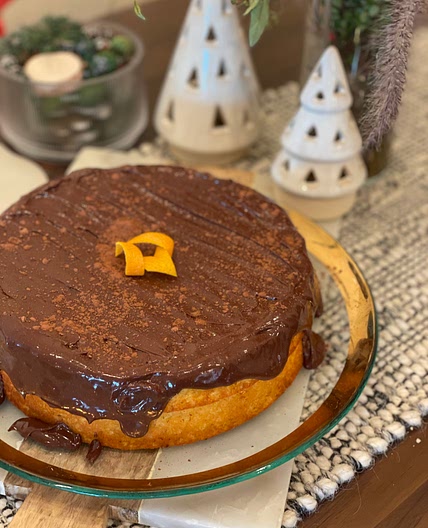 Almond Kumquat Cake with Chocolate Glaze (Gluten Free)