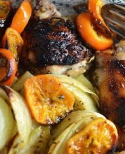 Ottolenghi Roasted chicken with clementines & arak