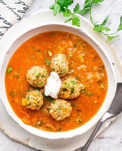 Romanian Meatball Soup (Ciorba de Perisoare)