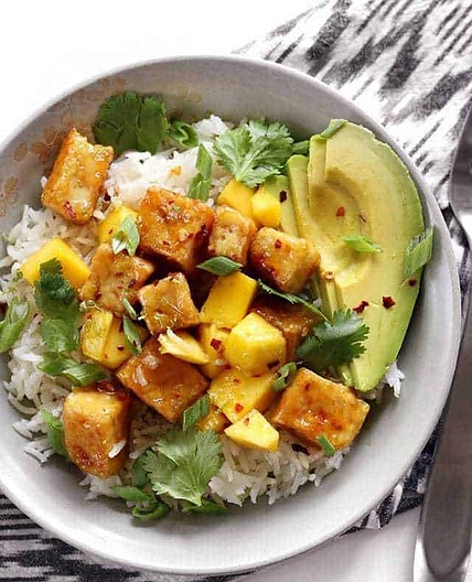 Mango Coconut Tofu Bowls