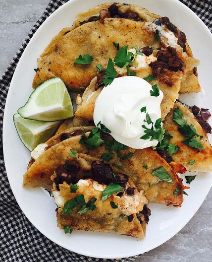 Crispy Black Bean + Feta Tacos