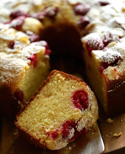The BEST Raspberry Almond Cake