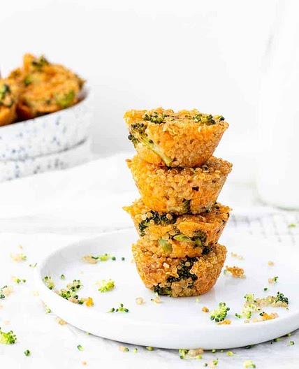 Broccoli Cheddar Baby Quinoa Bites
