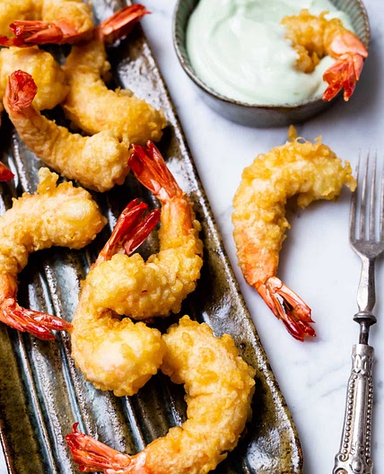 Prawn Tempura with Wasabi Mayo
