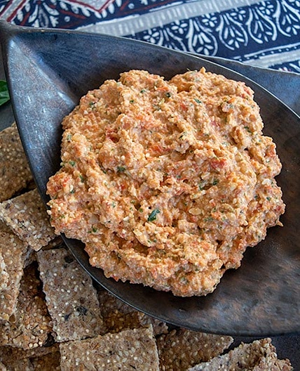 Roasted Red Capsicum and Macadamia Dip