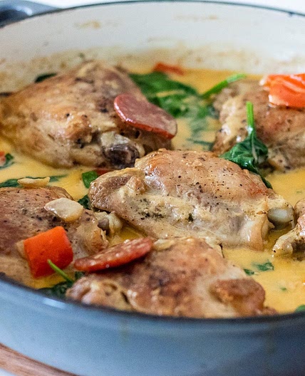 Creamy Chicken Thighs with Chorizo