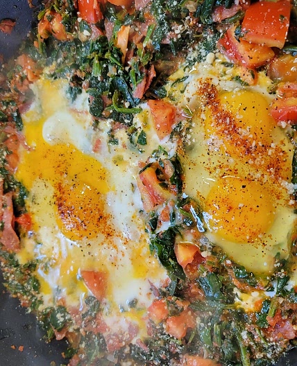 Eggs in Purgatory With Salami