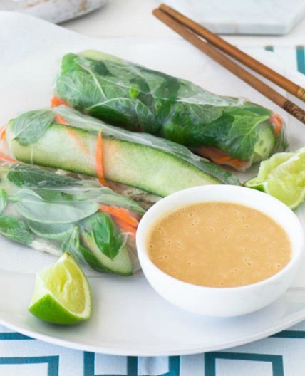 Rice Paper Rolls With Satay Dipping Sauce