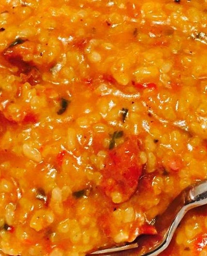 Tomato basil capsicum risotto