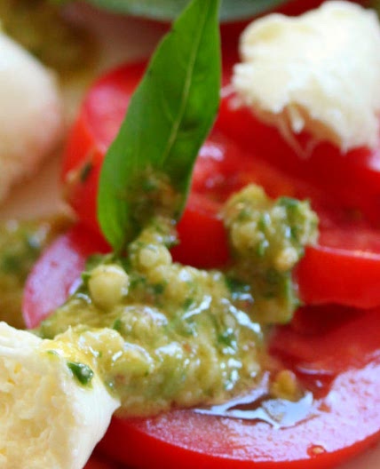 Caprese Salad With Pumpkin Seed, Chili Pesto