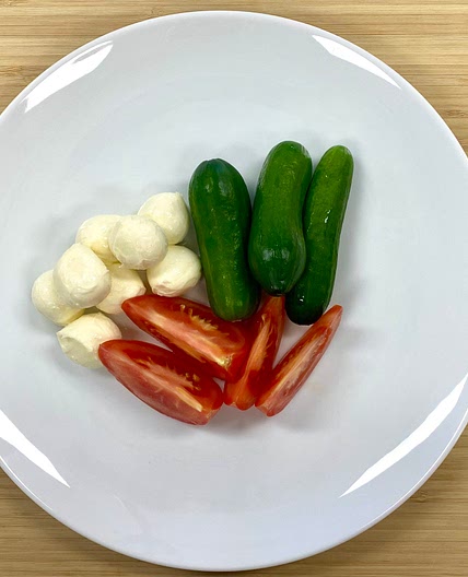Baby Bocconcini with Tomato and Cucumber