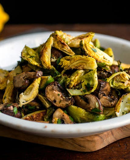 Roasted Brussel Sprouts & Mushhrooms