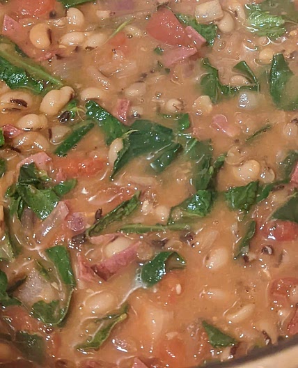 Black eyed peas and greens