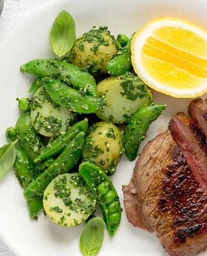 BBQ Lamb with Pesto Potato Salad