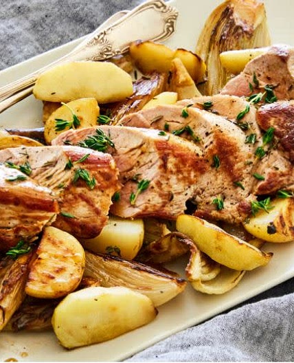 Roast Pork with Apple, Fennel & Thyme