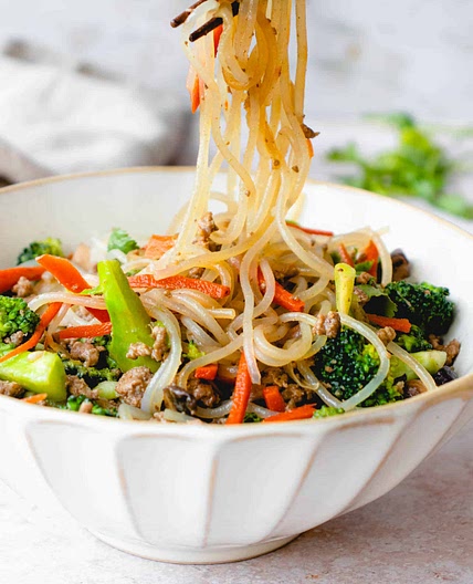AIP Sweet Potato Noodle Stir Fry (paleo, gluten-free)