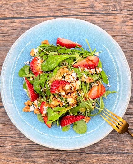 Strawberry Walnut Salad with Maple Dressing