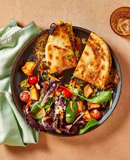 Brie, Chilli & Mango Naan Toastie With Salad