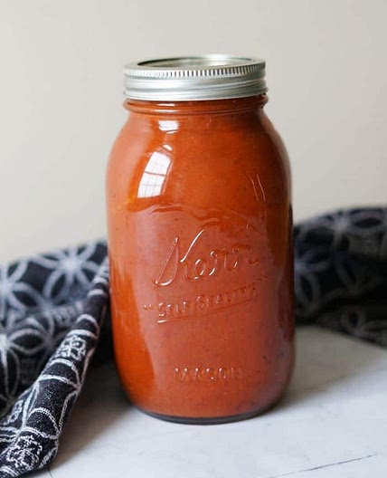 Tomatoless Pizza and Pasta Sauce- No Beets! (Vegan, AIP, Paleo, Whole30)
