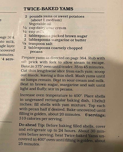 Twice Baked Yams