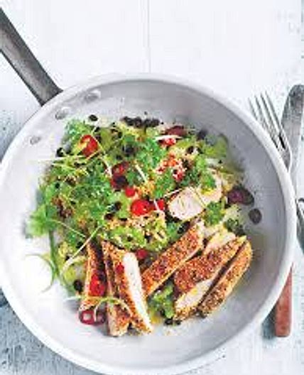 Chicken snitzchel salad