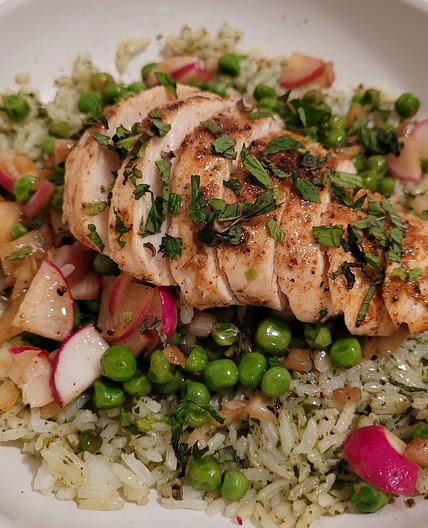 Harissa Chicken with Zhoug Rice